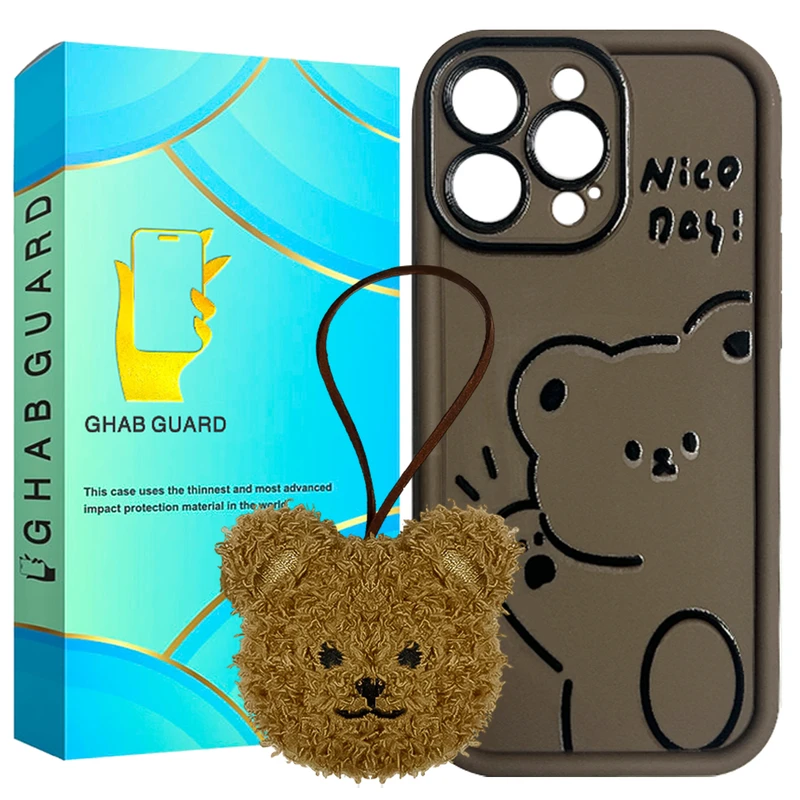 کاور قاب گارد طرح تدی مدل KHPA30 مناسب برای گوشی موبایل اپل iPhone 13 Pro Max به همراه بند آویز