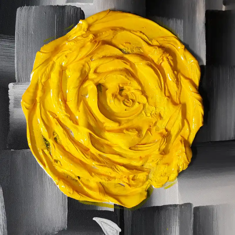 تابلو نقاشی طرح رُز زرد برجسته کد 125