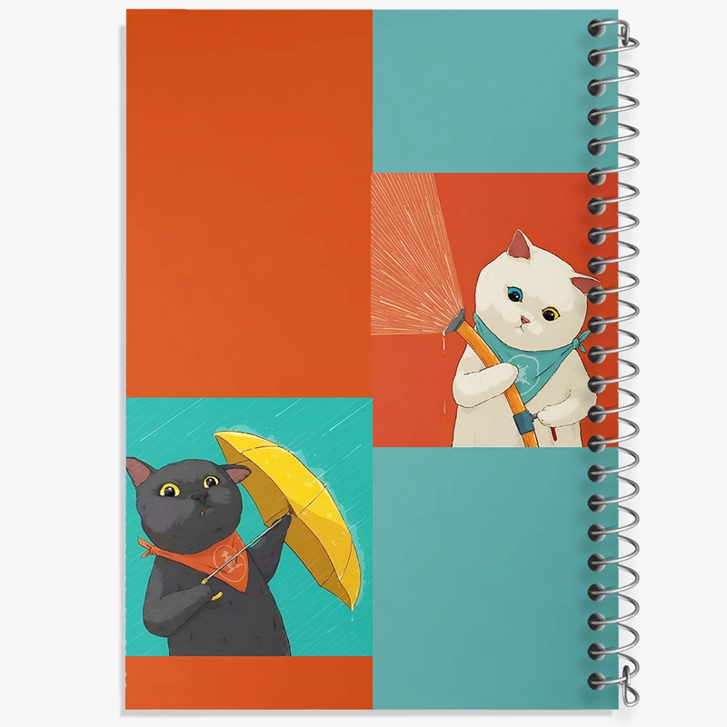 دفتر نقاشی 50 برگ خندالو طرح گربه های بامزه کد N4007