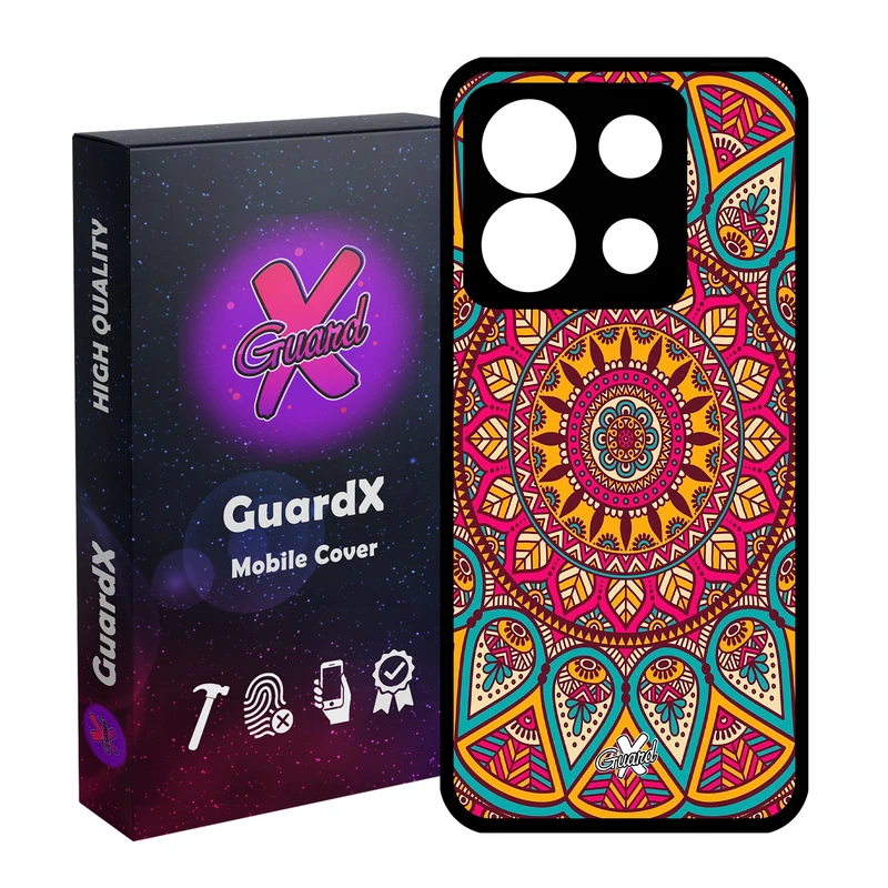 کاور گارد ایکس طرح Mandala مدل Glass10131 مناسب برای گوشی موبایل شیائومی Redmi Note 13 5G