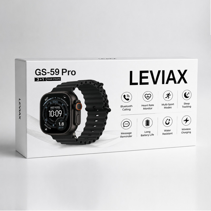 ساعت هوشمند 49 میلی‌متری لیواکس مدل GS-59 Pro با بند سیلیکونی