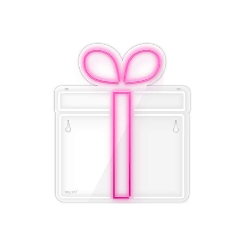 چراغ دیواری نئون دیزاین طرح Gift-Box_PN