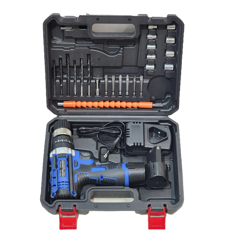 پیچ گوشتی شارژی دلیکس چکشی مدل BLUE1835PCS مجموعه 35عددی