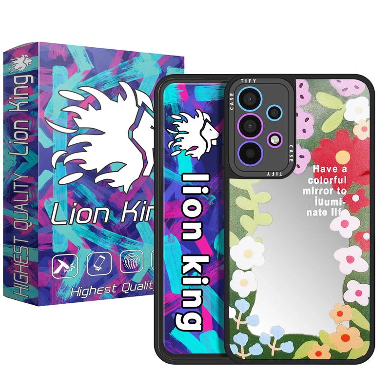    کاور لاین کینگ مدل آینه ایی بلک مناسب برای گوشی موبایل سامسونگ Galaxy A23 4G