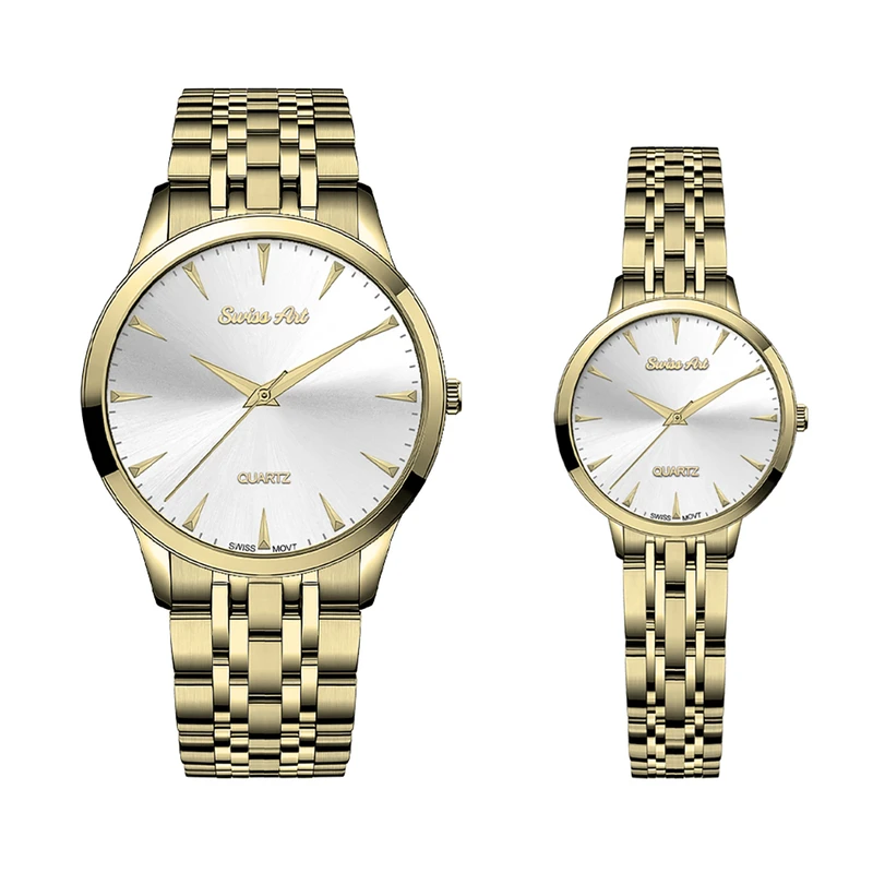 ست ساعت مچی عقربه‌ای کوارتز زنانه و مردانه سوئیس آرت مدل 920172-173GD0300