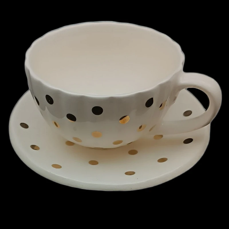 ست فنجان و نعلبکی سرامیکی طرح خالدار کد 8086253