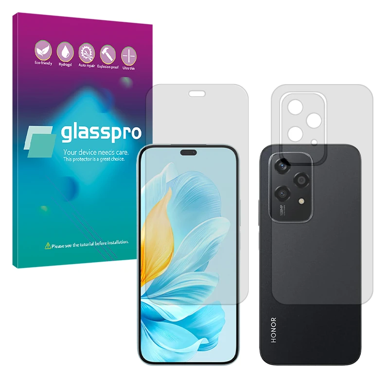 محافظ صفحه نمایش مات گلس پرو مدل Resistant مناسب برای گوشی موبایل آنر 200 Lite به همراه محافظ پشت گوشی 