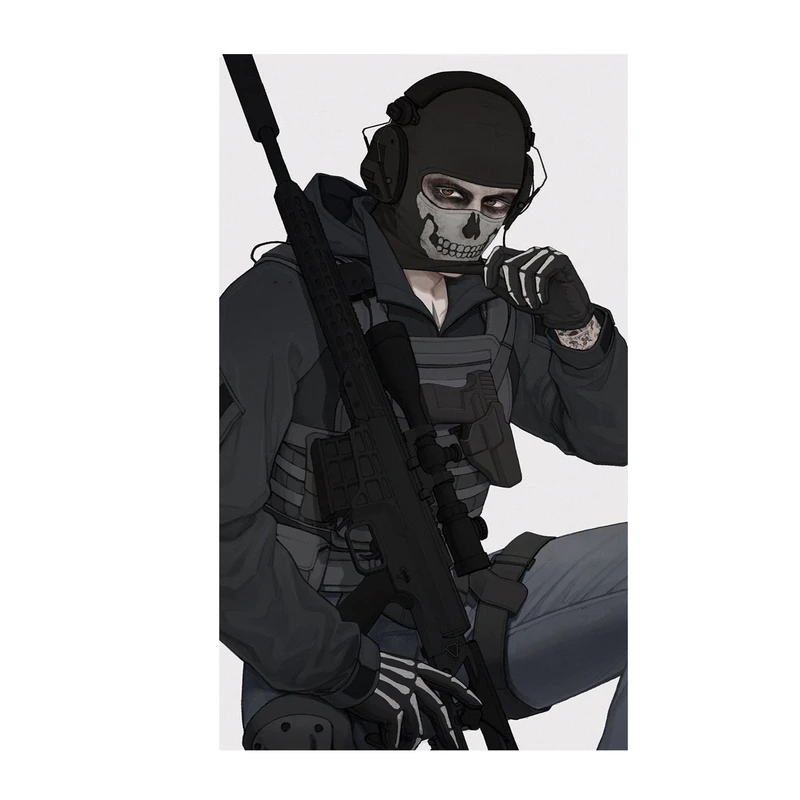 استیکر لپ تاپ و موبایل مدل بازی طرح کال اف دیوتی گوست Call of Duty Ghost کد 3742