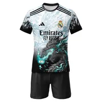 ست تی&zwnj;شرت و شلوارک ورزشی پسرانه مدل امباپه رئال مادرید اژدها کد 510