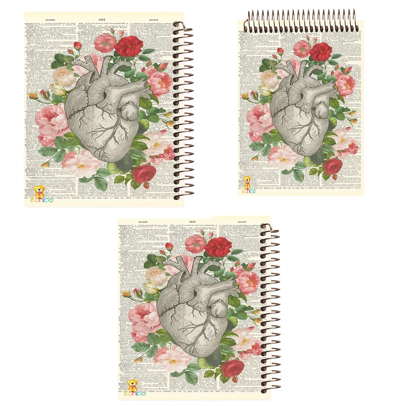 دفتر 100 برگ بانیبو مدل قلب کد 2718 مجموعه 3 عددی