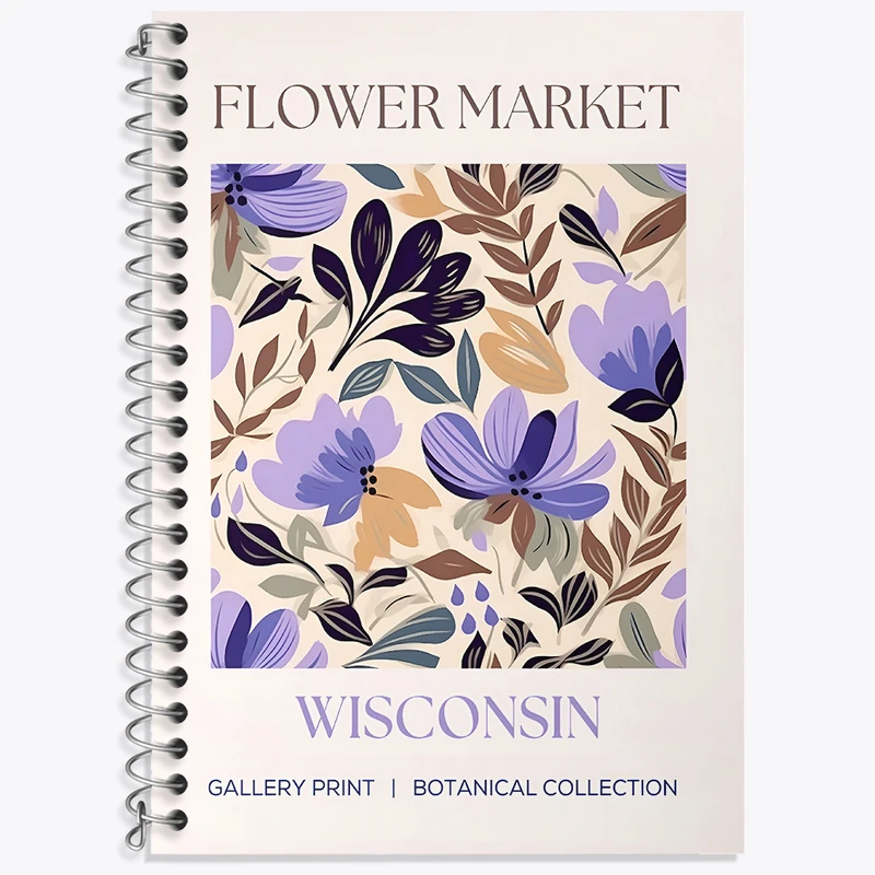 دفتر زبان 50 برگ خندالو مدل سه خط طرح گل گلی کد N5324