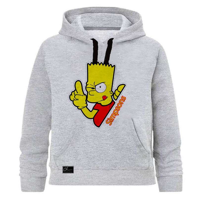 هودی پسرانه سیمپسون ها کد J39 رنگ طوسی