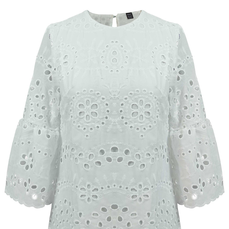 پیراهن زنانه شین مدل آستین شیپوری کار شده 20287357