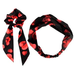 ست هدبند و کش مو زنانه دلنار گالری مدل قلب مجموعه 2 عددی