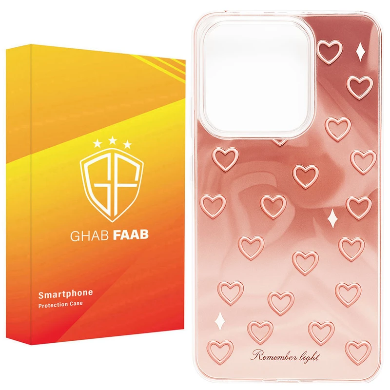 کاور قاب فاب مدل دخترانه طرح Pink Heart مناسب برای گوشی موبایل اپل iPhone 15 Pro Max