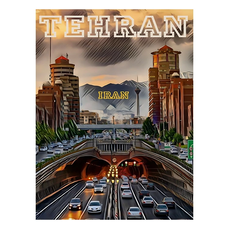 استیکر پارچه و لباس پاد آفرین مدل ایران تهران کد S7844