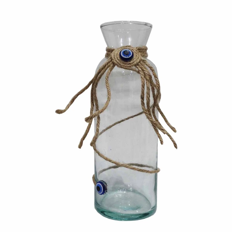 گلدان شیشه ای مدل اسموتی چشم و نظر کد 24