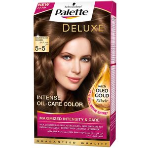 نقد و بررسی کیت رنگ مو پلت سری Deluxe مدل Golden Gloss Caramel شماره 5-5 توسط خریداران