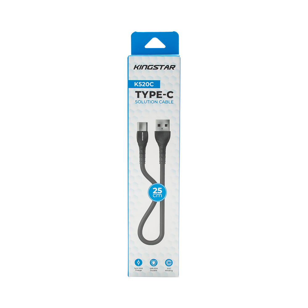 کابل تبدیل USB به USB-C کینگ استار مدل K520C طول 0.25 متر