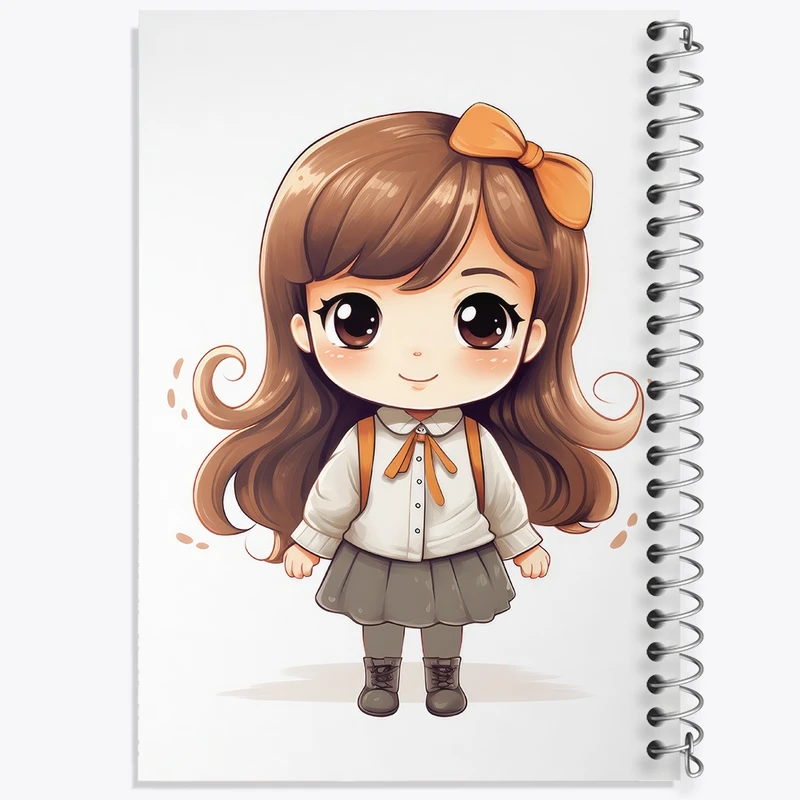 دفتر مشق 50 برگ خندالو طرح دخترانه کیوت کد F2243