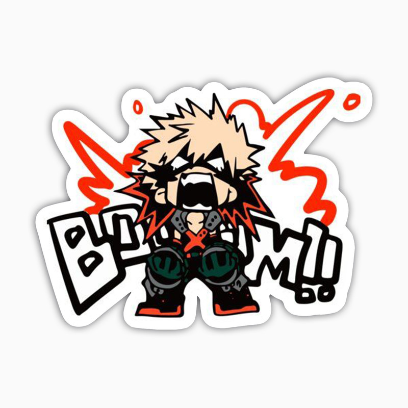 استیکر لپ تاپ و موبایل بووم طرح انیمه My Hero Academy مدل Bakugo کد JD38