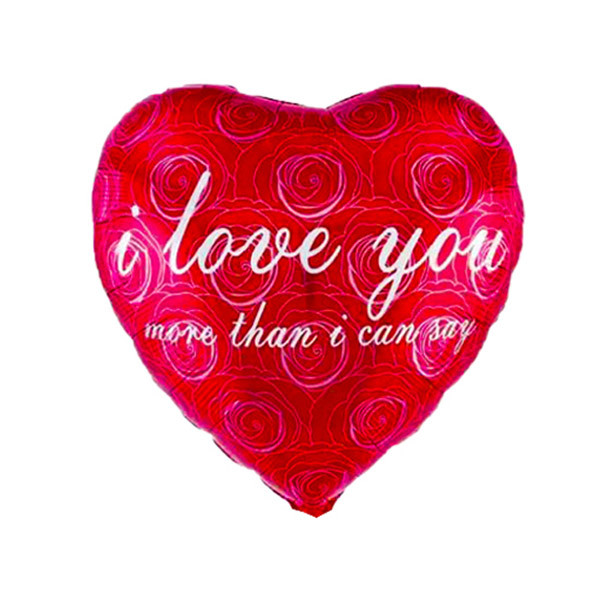 بادکنک فویلی مدل قلب طرح I Love You
