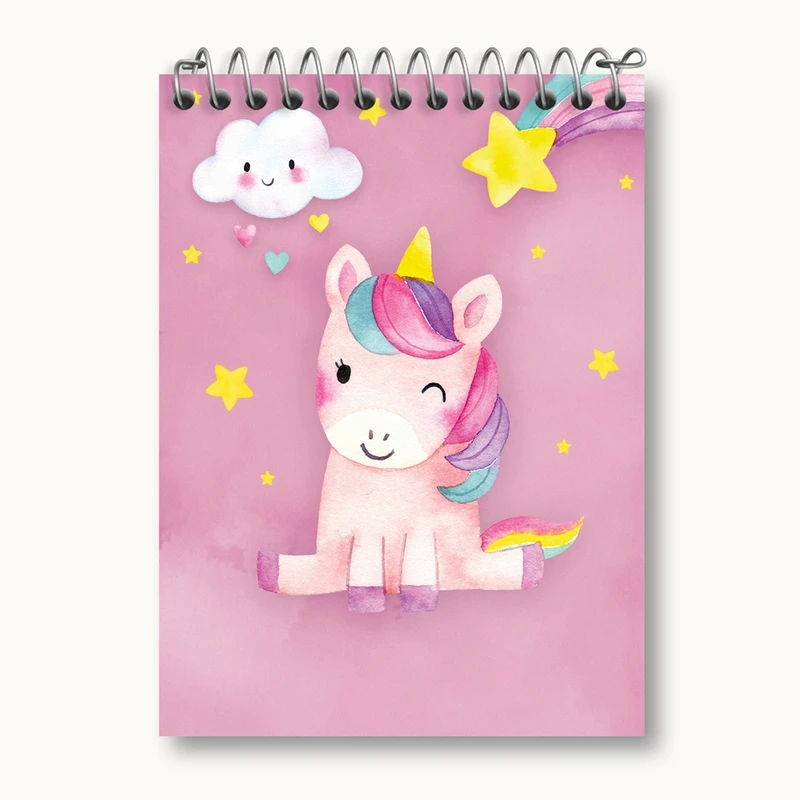 دفتر یادداشت 50 برگ خندالو مدل اسب تک شاخ یونیکورن کد 3843