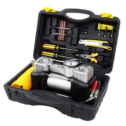 کمپرسور باد فندکی مدل 2-CYLINDER مجموعه 14 عددی 