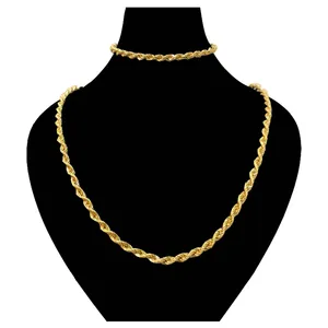 نیم ست طلا 18 عیار زنانه با طرح طنابی دوست خوب مدل DK1010
