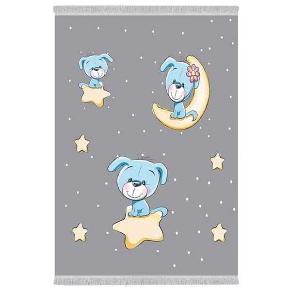 فرش پارچه‌ای دفه مدل فرشینه هازان مخمل طرح فانتزی کد 3090