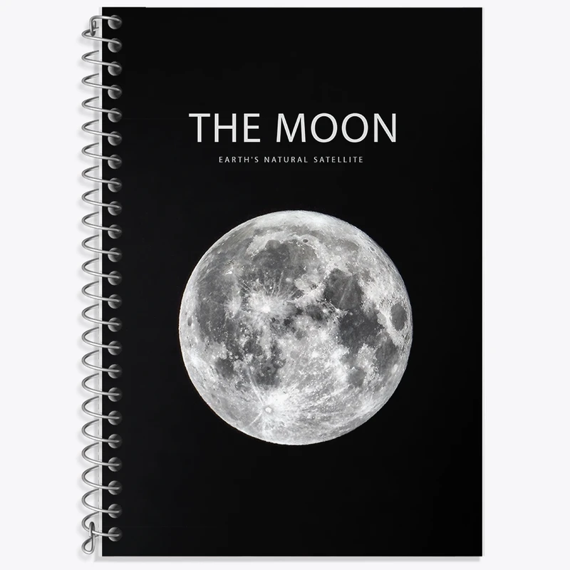 دفتر زبان 50 برگ خندالو مدل سه خط طرح ماه (Moon) کد F1601