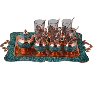 سرویس چای خوری 9 پارچه فیروزه کوبی کد 11