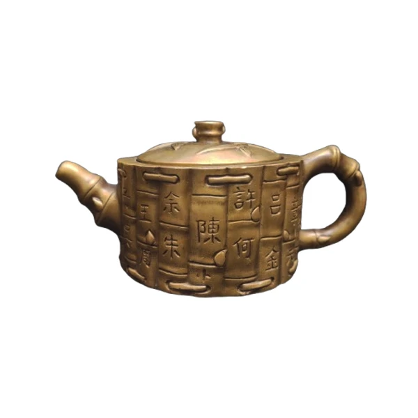 قوری برنزی مدل بامبو طرح کتیبه های چینی کد 2CHNA