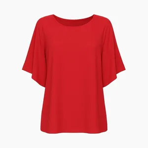 بلوز آستین سه ربع یقه گرد زنانه مدل حریر 