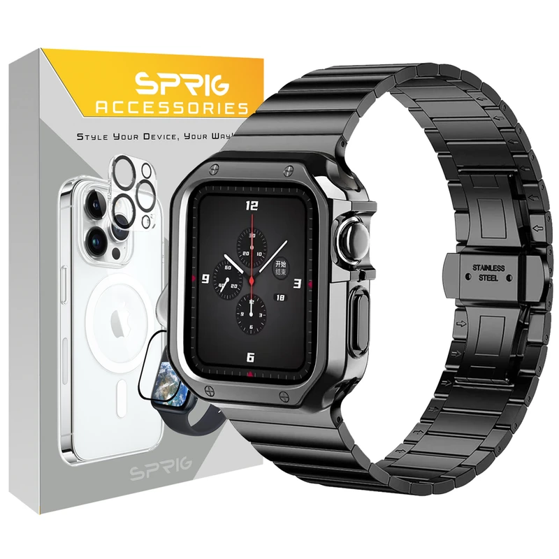 بند اسپریگ مدل Butterfly Mix مناسب برای اپل واچ Ultra 49mm / Ultra 2 49mm به همراه کاور