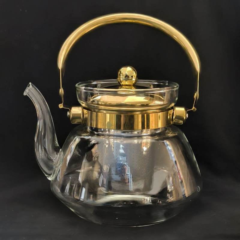 قوری مدل دسته طلا کد 1200ML