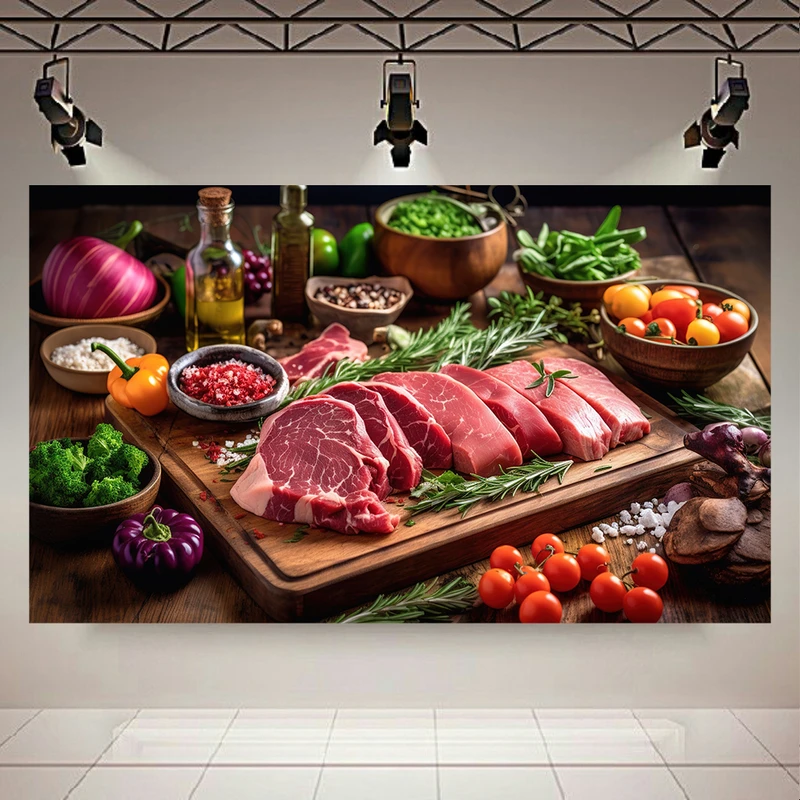 پوستر طرح آشپزی مدل گوشت و سبزیجات کد PD130343
