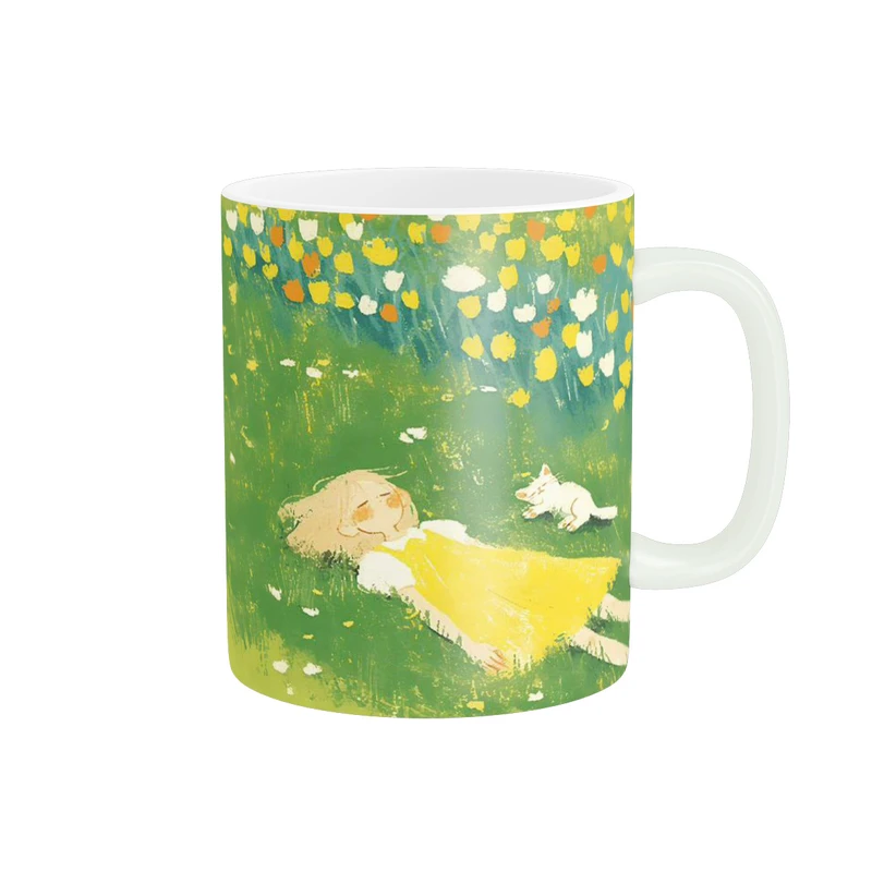 ماگ پاد آفرین مدل دختر و سبزه ها کد 249