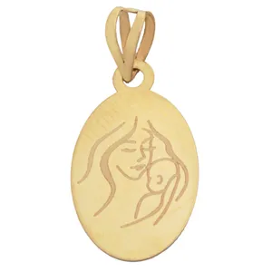 آویز گردنبند طلا 18 عیار زنانه طلای مستجابی مدل مادر حکاکی کد 3