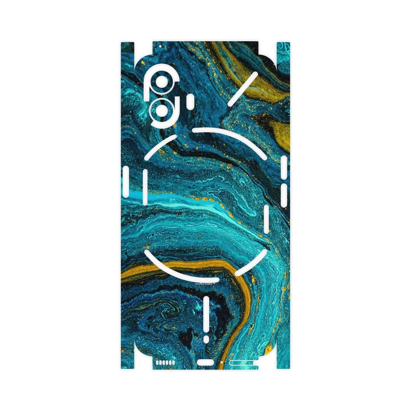 برچسب پوششی ماهوت مدل Turquoise marblewith golden streaks-FullSkin مناسب برای گوشی موبایل ناتینگ Phone 2