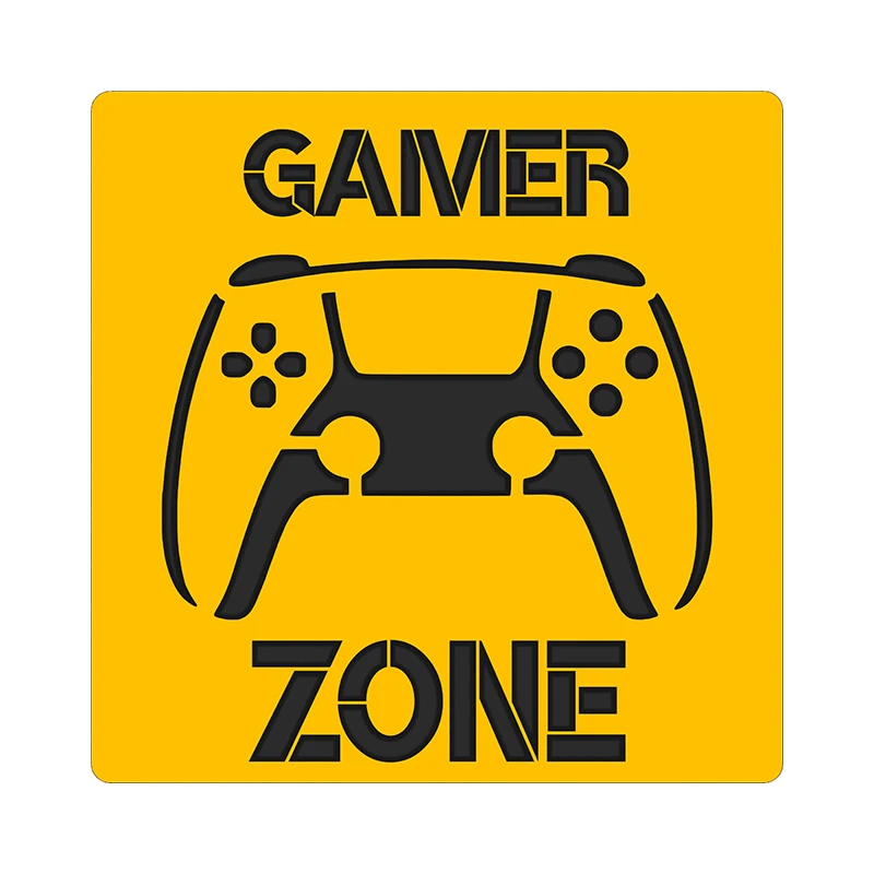 استیکر مدل دو لایه چوبی طرح منطقه بازی gamer zone