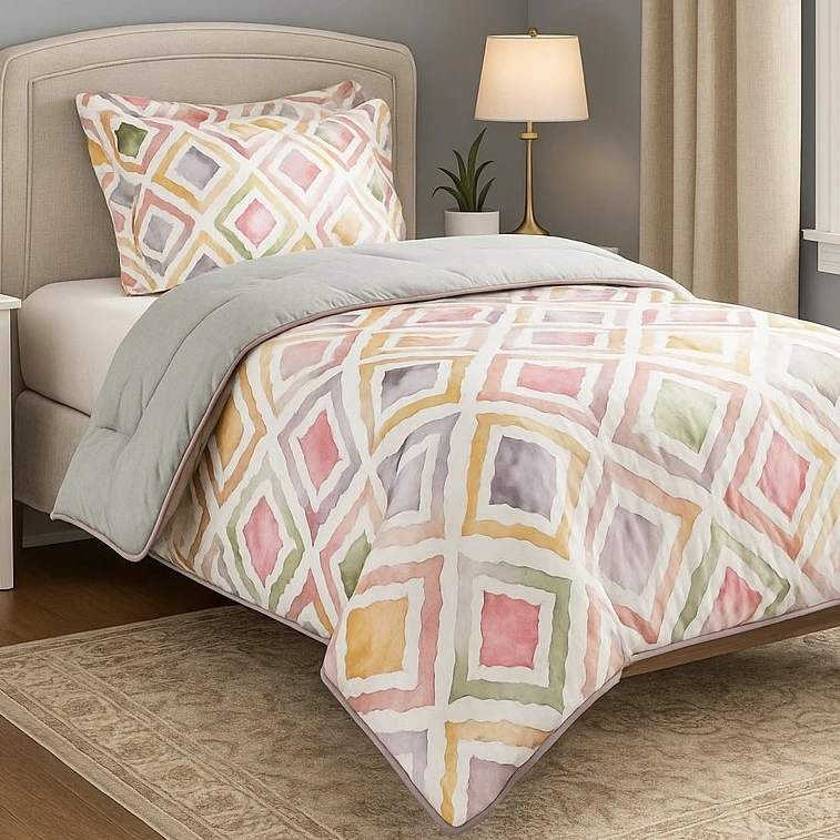 سرویس روتختی 1 نفر 4 تکه مدل آبرنگی