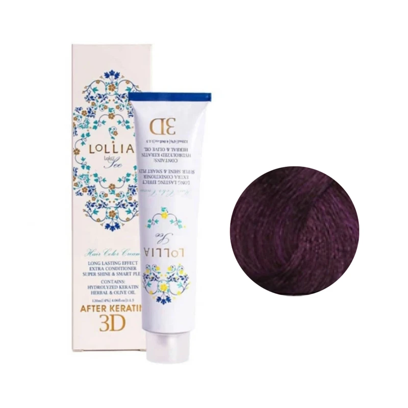 رنگ مو لولیا سی شماره 5/20 حجم 120 میلی‌لیتر رنگ شرابی بادمجانی متوسط