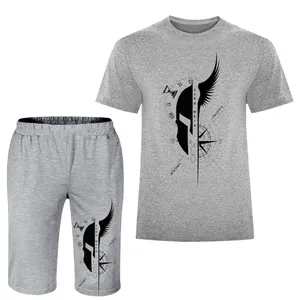 ست تی شرت آستین کوتاه و شلوارک راحتی مردانه مدل کلاه خود A265