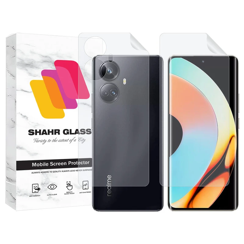 محافظ صفحه نمایش شهر گلس مدل MTNANFBSH مناسب برای گوشی موبایل ریلمی Realme 10 Pro Plus به همراه محافظ پشت گوشی