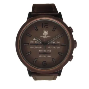 ساعت مچی عقربه‌ای مردانه تگ هویر مدل سه موتوره بند چرم