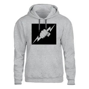 هودی مردانه مدل رعدوبرق  کد SH72 رنگ طوسی