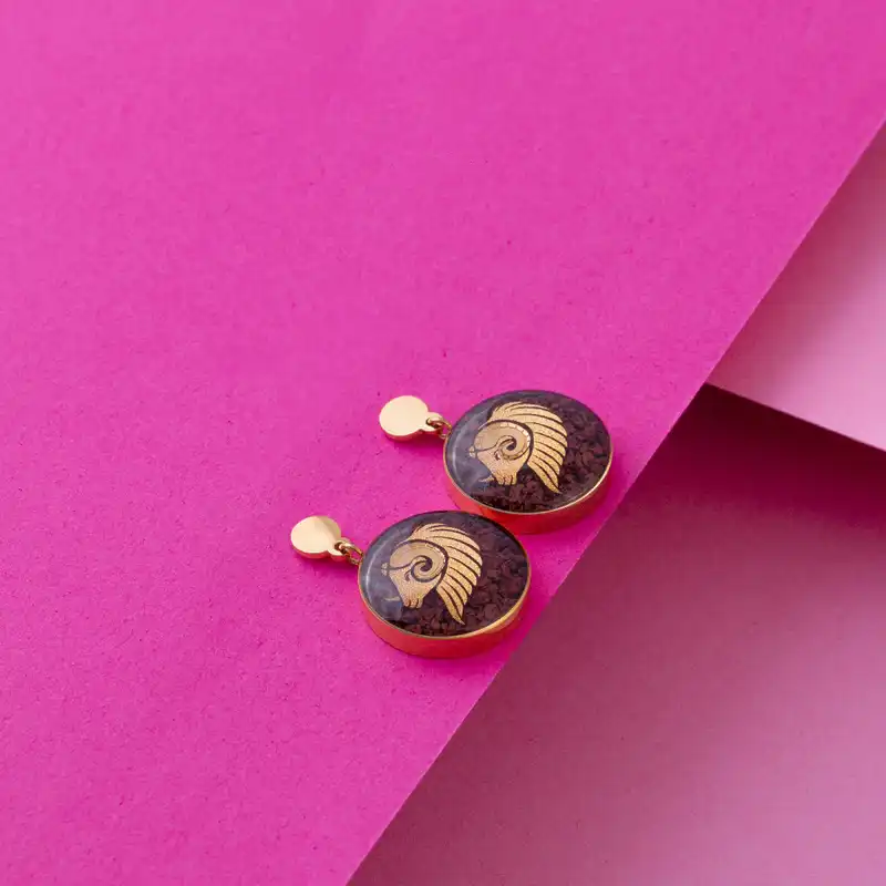 گوشواره زنانه زرسام مدل ماه فروردین کد 10006371