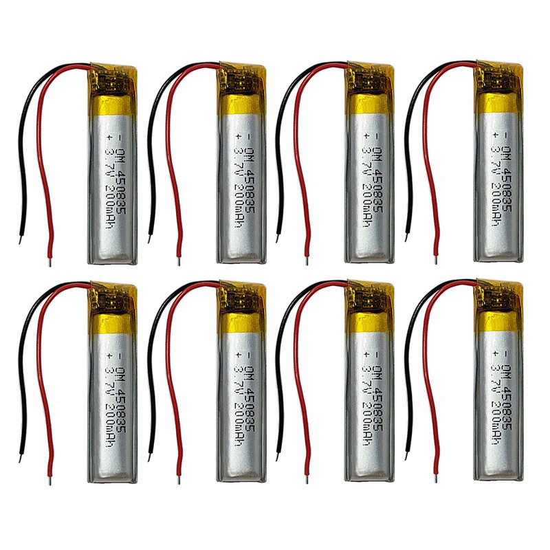 باتری لیتیومی قابل شارژ مدل OM-450835 ظرفیت 200 میلی‌آمپرساعت بسته 8 عددی 