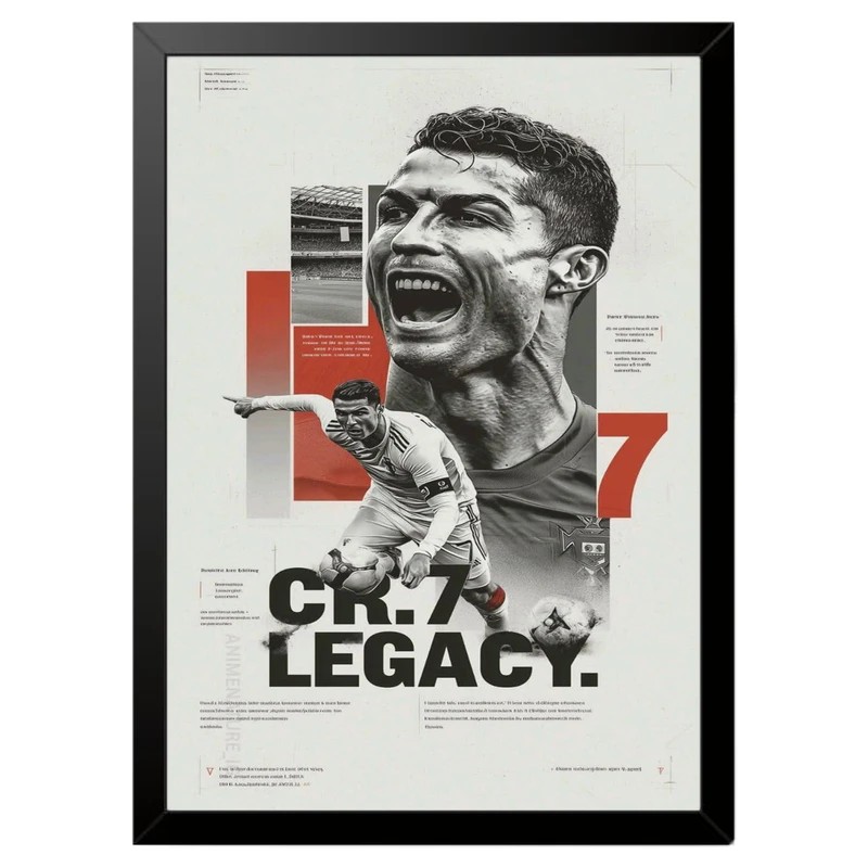 تابلو بکلیت طرح کریستیانو رونالدو مدل b-po1661 فریم مشکی